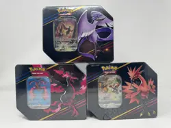 Pokemon TCG: Crown Zenith Tin Set of 3 Galarian Articuno Zapdos Moltres SEALED - Image 1