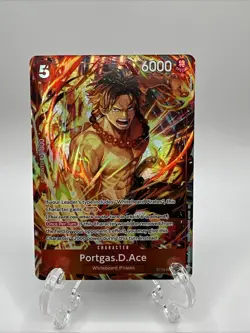One Piece Illustration Box 5 : Portagas.D.Ace ST15-005 SR Alt Art Promo English - Image 1
