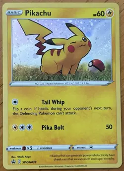 2020 POKEMON TCG GENERAL MILLS PROMO SWORD & SHIELD PIKACHU HOLO CARD SWSH039 - Image 1