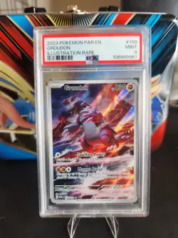 PSA 9 Mint Pokemon Paradox Rift Groudon 199/182 Illustration Rare - Image 1