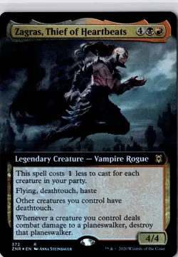 Zagras, Thief of Heartbeats (Extended Art) Zendikar Rising Foil NM R 372 - Image 1