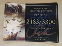 !!NEW!! MTG Seb McKinnon Harness Infinity Stitched Playmat Signed Kickstarter - Image 2