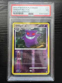 PSA 7 Gengar 17/99 Reverse Holo Arceus German Pokemon Card NM - Image 1