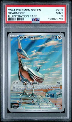 2024 POKEMON SSP EN-SURGING SPARKS ILLUSTRATION RARE #209 SKARMORY PSA 9 - Image 1