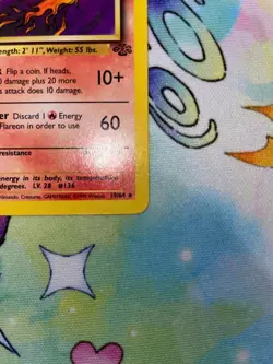 Flareon 19/64 – Jungle – Non‑Holo Rare – WOTC 1999 – Vintage Pokemon Card - LP - Image 5