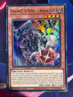 DoomZ V Five - Amalthe DOOD-EN009 First Edition ULTRA RARE YuGiOh Card - Image 1