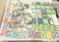 HUGE Pokemon Card Bulk Lot ETB Sleeves coins dice cards 12+ Lbs. - Image 2
