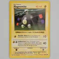 Heavily Played, English Pokemon Regular Magnemite - 53/102 - Common - Shadowless - Image 1