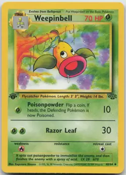 Weepinbell 48/64 Uncommon Jungle Pokemon 1st Edition LP - Image 1