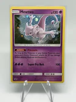 Mewtwo SM77 SM Sun & Moon Promo Cosmos Holo Pokemon NM - Image 1