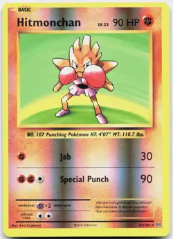 Hitmonchan 62/108 Holo Rare Evolutions Pokemon Reverse Holo Near Mint - Image 1