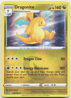 Dragonite 131/195 Holo Rare Silver Tempest Pokemon Holo Lightly Played - Image 1