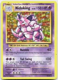 Nidoking 45/108 Holo Rare Evolutions Pokemon Holo Moderately Played - Image 1