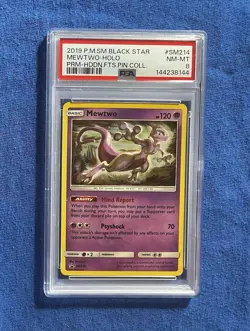 Pokemon Mewtwo-holo P.M.SM BLACK STAR 2019 #SM214 PSA 8 NM-MT - Image 1