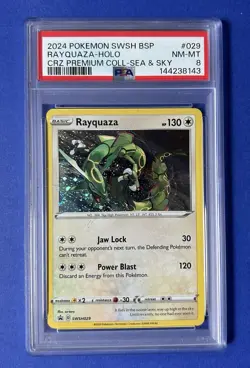 2024 Pokemon SWSH BSP Rayquaza Holo CRZ Premium Coll-Sea & Sky #029 PSA 8 NM-MT - Image 1