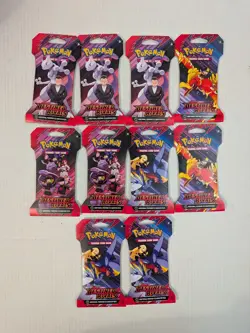 Pokemon TCG Destined Rivals Sleeved Booster Packs Scarlet And Violet Lot Of 10 - Image 1