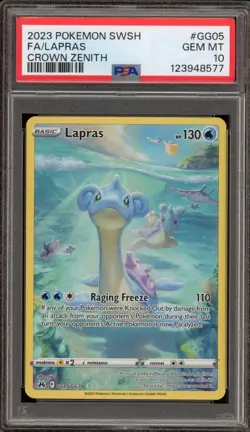 Pokemon Lapras Crown Zenith Galarian Gallery Full Art #GG05 PSA 10 Gem Mint - Image 1