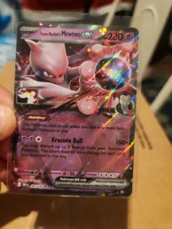 081/182 Team Rocket's Mewtwo ex Pokemon TCG Prize Pack Series 8 Stamped Destined - Image 3