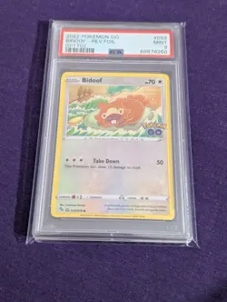2022 POKEMON GO DITTO #059 BIDOOF-REVERSE FOIL PSA 9 - Image 1