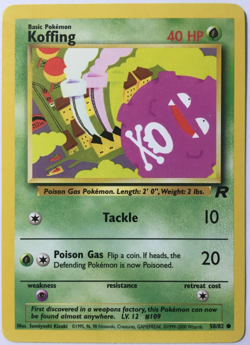 POKEMON KOFFING 58/82 TEAM ROCKET COMMON NEAR MINT - Image 1