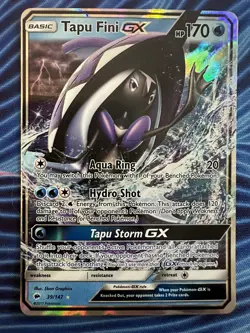 Pokemon Tapu Fini GX 39/147 Burning Shadows Sun & Moon ULTRA RARE - Image 1