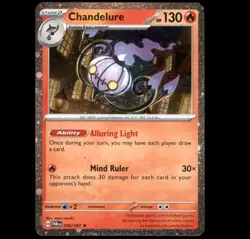 Chandelure 038/167 Rare Twilight Masquerade Pokemon Cosmo Holo Near Mint - Image 1
