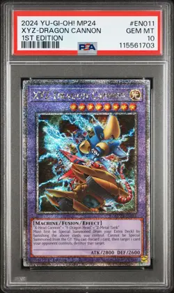 2024 Yu-Gi-Oh XYZ-Dragon Cannon MP24-EN011 Quarter Century SR PSA 10 (Aug 25) - Image 1