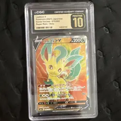 Pokemon Leafeon V 070/069 Eevee Heroes Super Rare CGC 10 Holo Japanese - Image 1