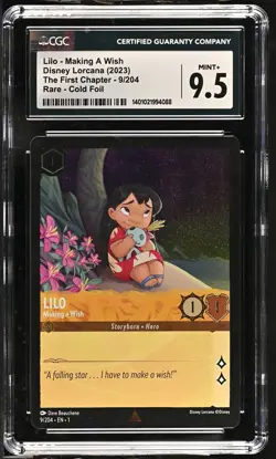 Disney Lorcana GRADED Lilo Making a Wish 9 First Chapter R 9.5 CGC - Image 1