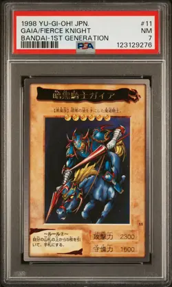 1998 YU-GI-OH! JAPANESE BANDAI-1ST GENERATION #11 GAIA THE FIERCE KNIGHT PSA 7 - Image 1