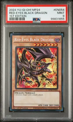 2024 YU-GI-OH! MP24-25TH ANV TIN: DUELING MIRRORS RED-EYES BLACK DRAGON PSA 9 - Image 1