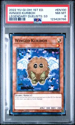 2022 YU-GI-OH! LEGEND DUELISTS: SEASON 3 1ST EDITION #EN100 WINGED KURIBOH PSA 8 - Image 1