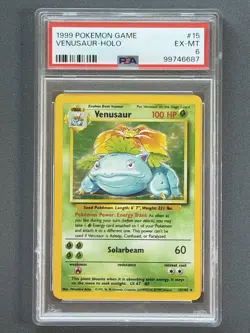 Pokemon Venusaur 15/102 PSA 6 Base Set Unlimited HOLO WOTC 1999 - Image 1