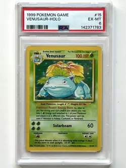 1999 POKEMON BASE SET UNLIMITED #15 VENUSAUR-HOLO PSA 6 EX-MT FRESHLY GRADED - Image 1