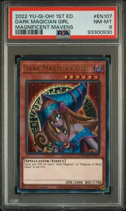 2022 YU-GI-OH! MAGNIFICENT MAVENS 1ST EDITION #EN107 DARK MAGICIAN GIRL PSA 8 - Image 1