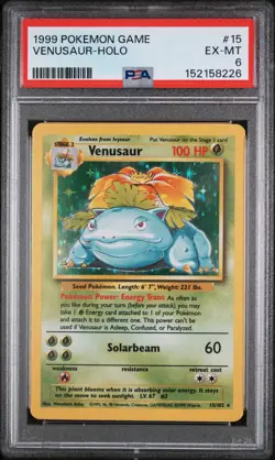 1999 Pokemon Unlimited 15 Venusaur Holo PSA 6 152158226 - Image 1