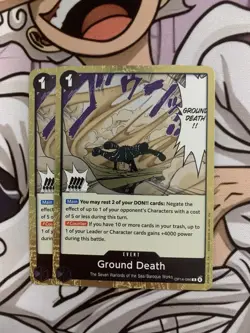 2x One Piece TCG Ground Death Rare (OP14-096) The Azure Sea's Seven English NM - Image 1