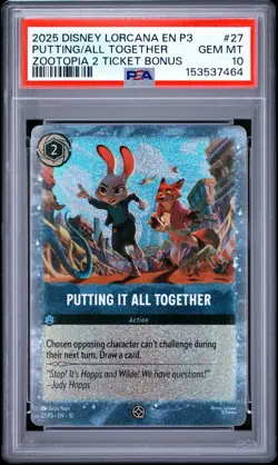 2025 DISNEY LORCANA EN P3-PROMO #27 PUTTING IT ALL TOGETHER PSA 10 - Image 1