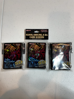 yugioh egyptian god card cards sleeves 3x obelisk slifer ra ACCESSORY - Image 1