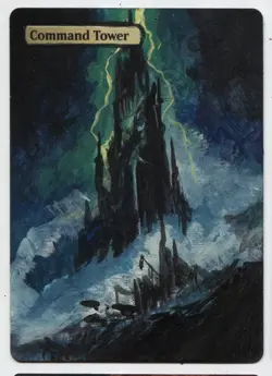 Command Tower Altered Art Mtg Hand Painted Card Commander - Image 1