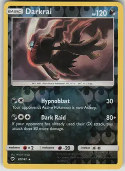 Pokemon TCG Darkrai Holo Rare Reverse Holo SM - Burning Shadows 87/147 - Image 1