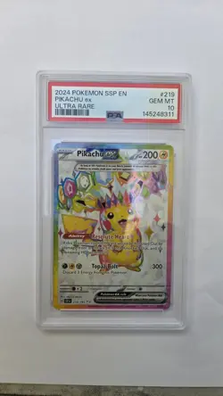 2024 Pokemon SSP En-Surging Sparks Ultra Rare #219 Pikachu EX PSA 10 Gem MT - Image 1