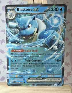 Pokemon Blastoise ex 009/165 Ultra Double Rare 151 MEW English - Image 1