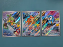 2026 Pokemon Series 1 Black Star Promo Bundle040 TURTWIG 041 CHIMCHAR 042 PIPLUP - Image 1
