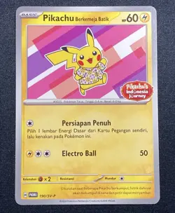 Pikachu In Batik Shirt Indonesian Journey Promo 2024 Pokemon #190/SV-P LP - Image 1