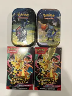 Pokemon TCG: Ascended Heroes Factory Sealed Booster Box(2x) & Tins(2x) Bundle - Image 1