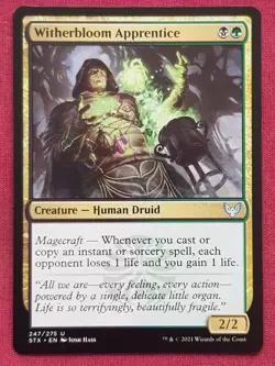 Magic The Gathering STRIXHAVEN SCHOOL OF MAGES WITHERBLOOM APPRENTICE card MTG - Image 1