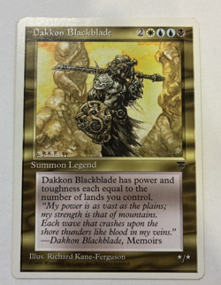 Dakkon Blackbladfe - NM - Rare Magic the Gathering Chronicles 1995 WotC - Image 1