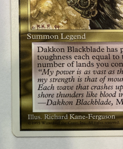 Dakkon Blackbladfe - NM - Rare Magic the Gathering Chronicles 1995 WotC - Image 2
