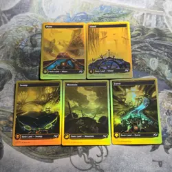 MTG Aetherdrift• First Place Foil Lands Set × 5 - Image 1